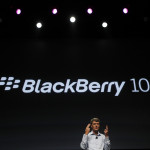 Research In Motion CEO Heins gestures while delivering his keynote address during the Blackberry Jam Americas in San Jose