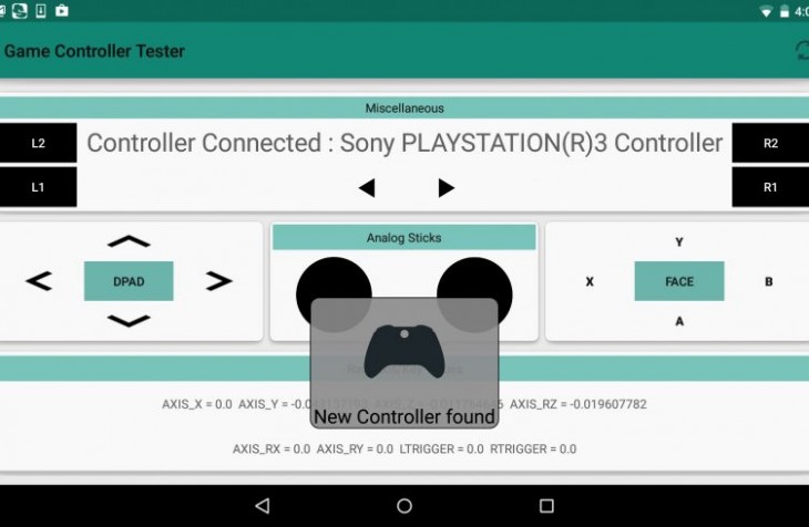Game Controller Test vous permet de tester différentes manettes de jeu sous Android